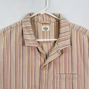 Marine Layer Caleb Resort Shirt Mens Large Multicolor Striped Button Up Pocket